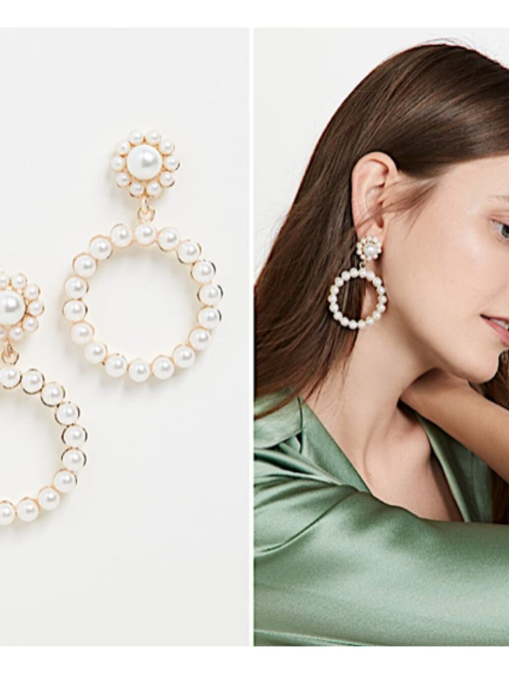 NEW Anthropologie Shashi Oui Pearl hoop Earrings